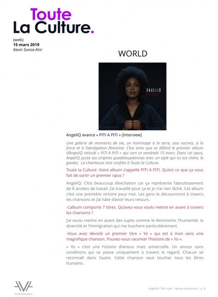 ANGELIQ - Musique - relations presse - attaché de presse - presse