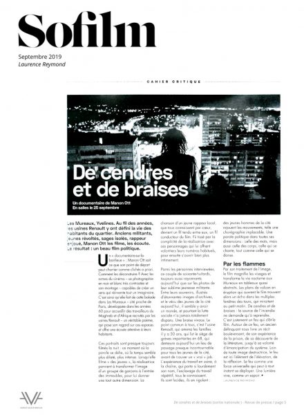 De cendres et de braises - film - documentaire - Manon Ott - sortie nationale - relations presse - So Film