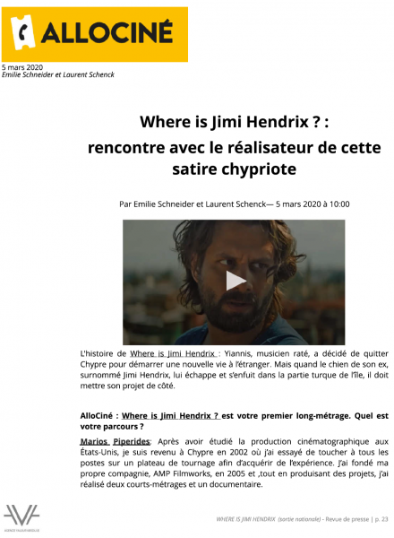 Where is Jimi Hendrix - film - revue de presse - relations presse - attaché de presse - cinéma - culture