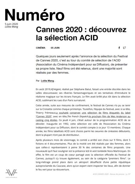 ACID - Cannes - festival de Cannes - festival - cinéma - films - relations presse - attaché de presse - cinéma indépendant - culture