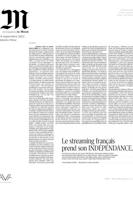 Tënk - France - 2022 - plateforme - SVOD - documentaires - relations presse - M, le magazine du Monde