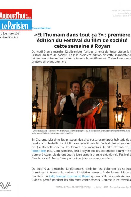 Festival du film de société - Royan - 2021 - festival - cinéma - films - relations presse - Parisien