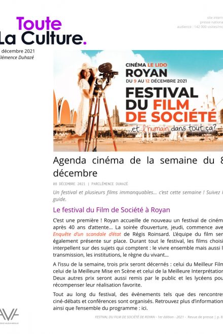Festival du film de société - Royan - 2021 - festival - cinéma - films - relations presse - Toute La Culture