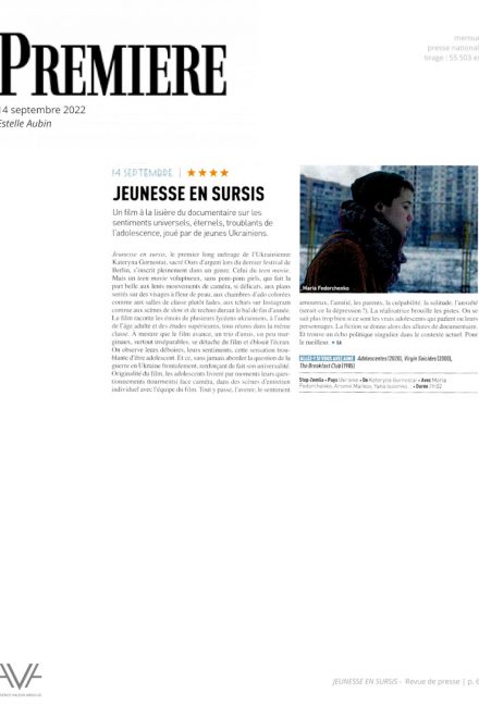 Jeunesse en sursis - Kateryna Gornostai - film - fiction - sortie - salles - relations presse - Première