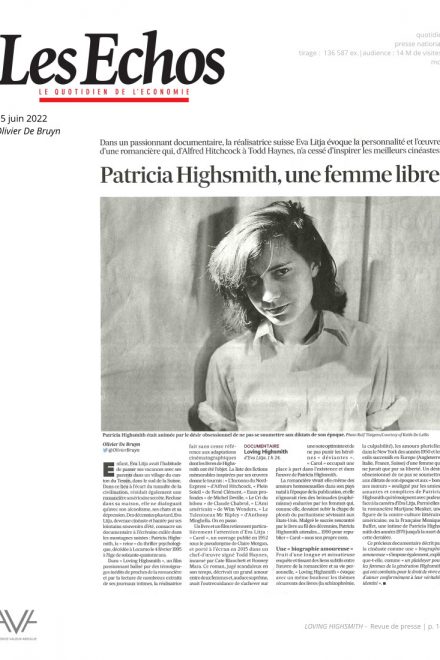 Loving Highsmith - Eva Vitija - film - documentaire - Patricia Highsmith - sortie - salles - relations presse - Les Echos