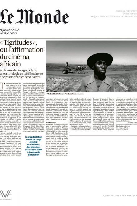 Tigritudes - Paris - 2022 - festival - cinéma - Afrique - relations presse - Le Monde