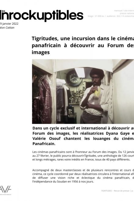 Tigritudes - Paris - 2022 - festival - cinéma - Afrique - relations presse - Les Inrockuptibles