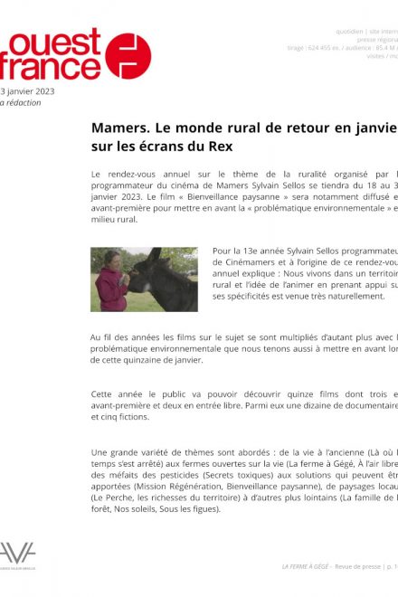 La ferme à Gégé - Florent Verdet - film - documentaire- relations presse - Ouest France