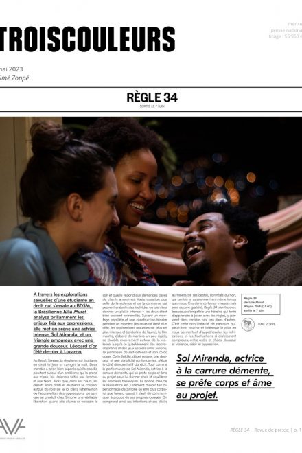 Règle 34 - Júlia Murat - fiction - Brésil - sortie - salles - relations presse - Trois Couleurs